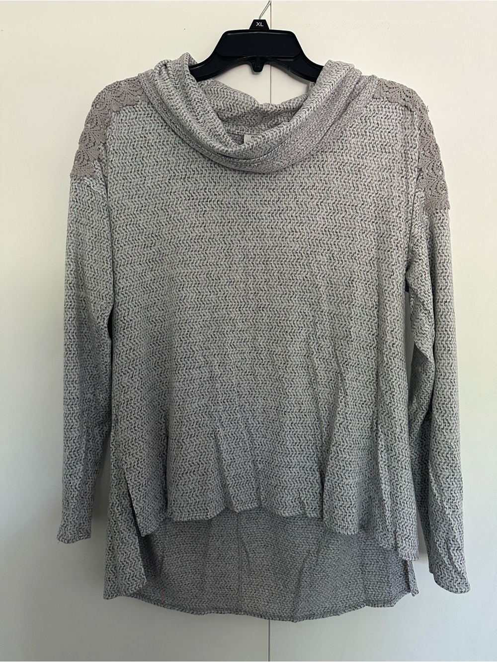 Knox Rose Light Gray Cowl Neck Knit Sweater